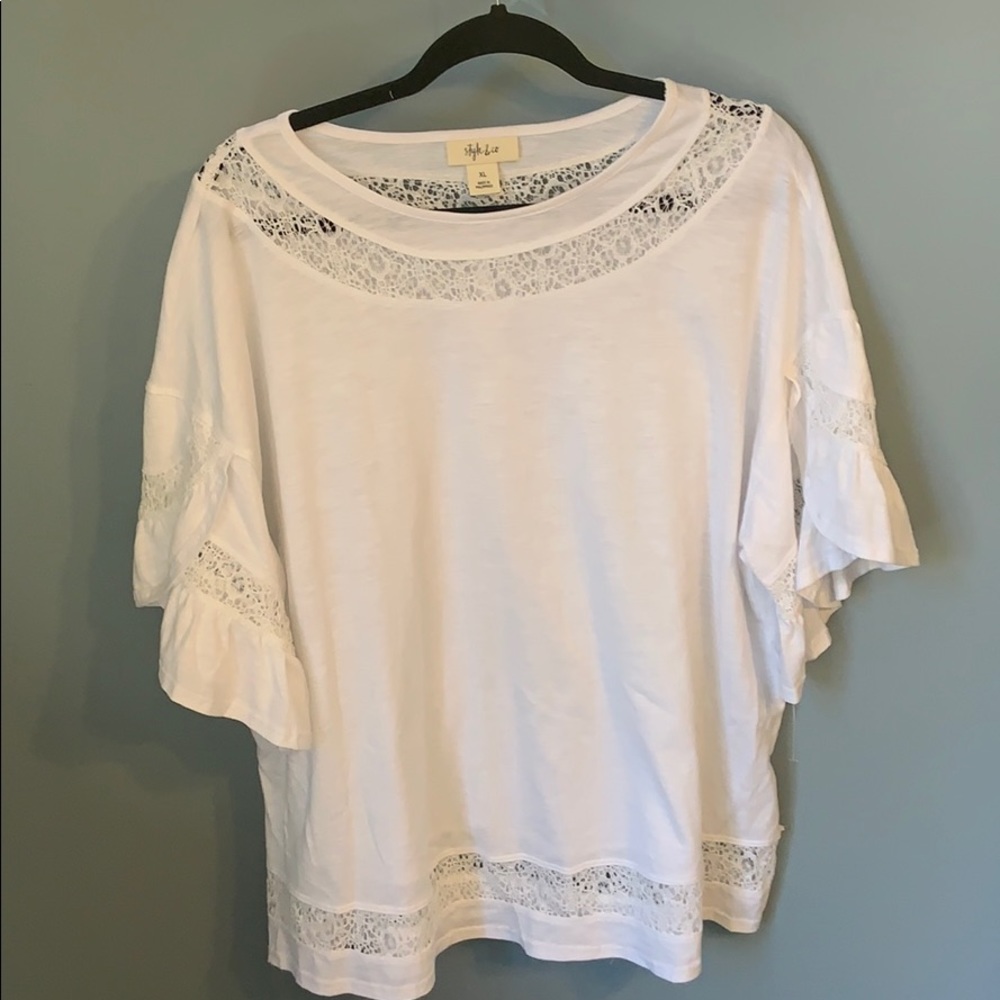 White style & co xl blouse with ruffled sleeve